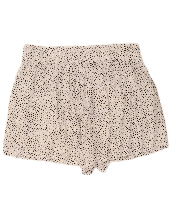 Marks & Spencer Damen Shorts UK 14 Large Weiß gefleckte Viskose
