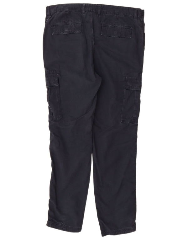 Marks & Spencer Herren Tapered Cargohose W36 L33 Marineblaue Baumwolle