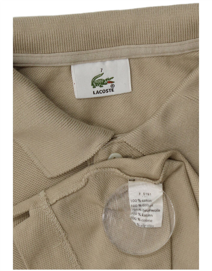 Lacoste Herren Poloshirt Größe 7 2XL Beige Baumwolle