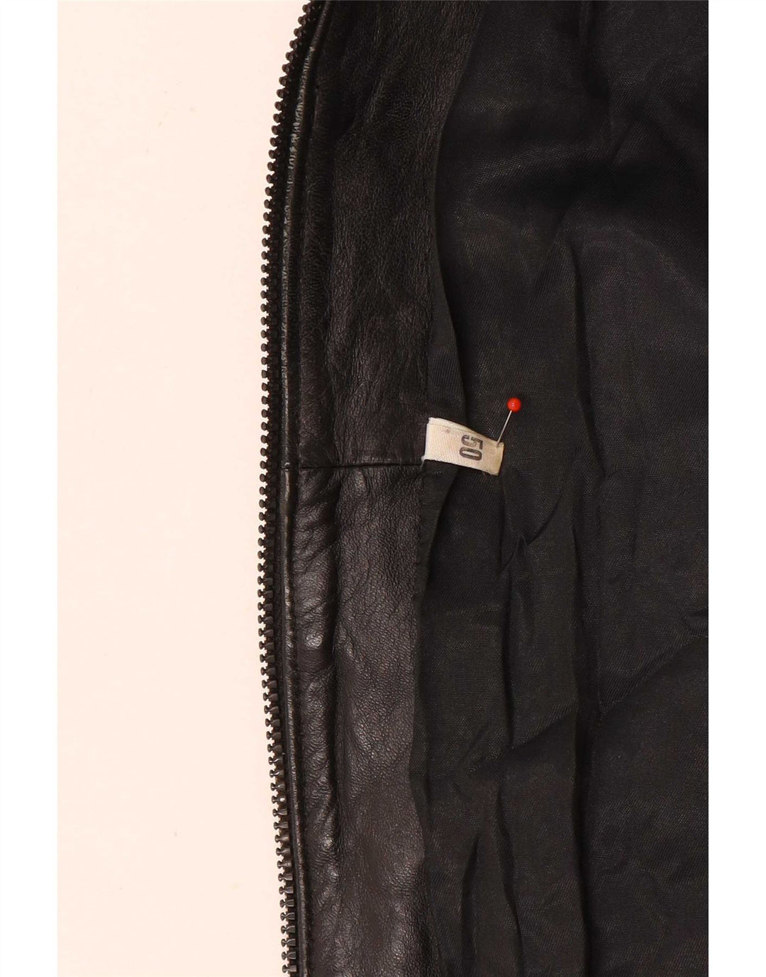 Vintage Damen Übergroße Lederjacke IT 50 XL Schwarz