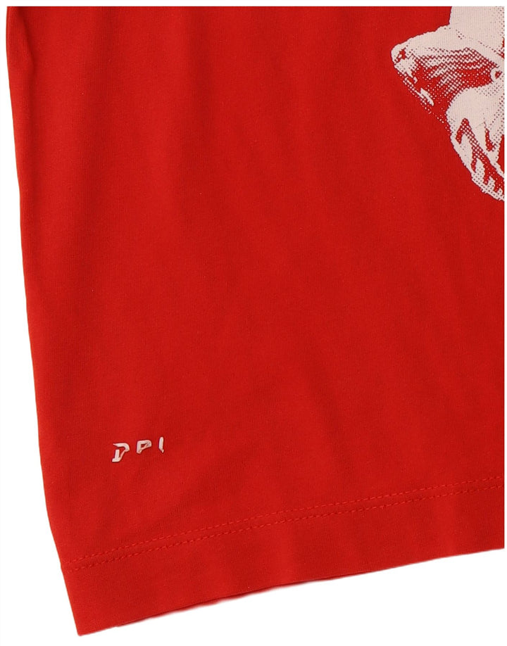 NIKE Herren Dri Fit Graphic T-Shirt Top Small Rot Baumwolle