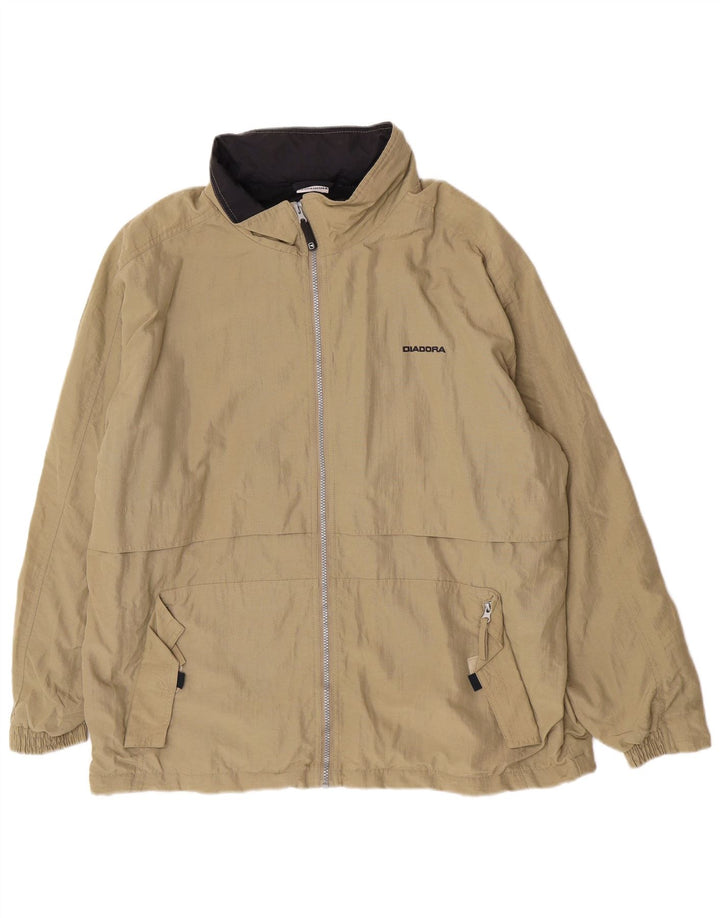 Diadora Herren-Regenmantel mit Kapuze, UK 40, Größe L, Khaki, Polyamid