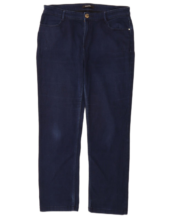 Marks & Spencer Damen Straight Jeans UK 14 Large W32 L30 Marineblaue Baumwolle