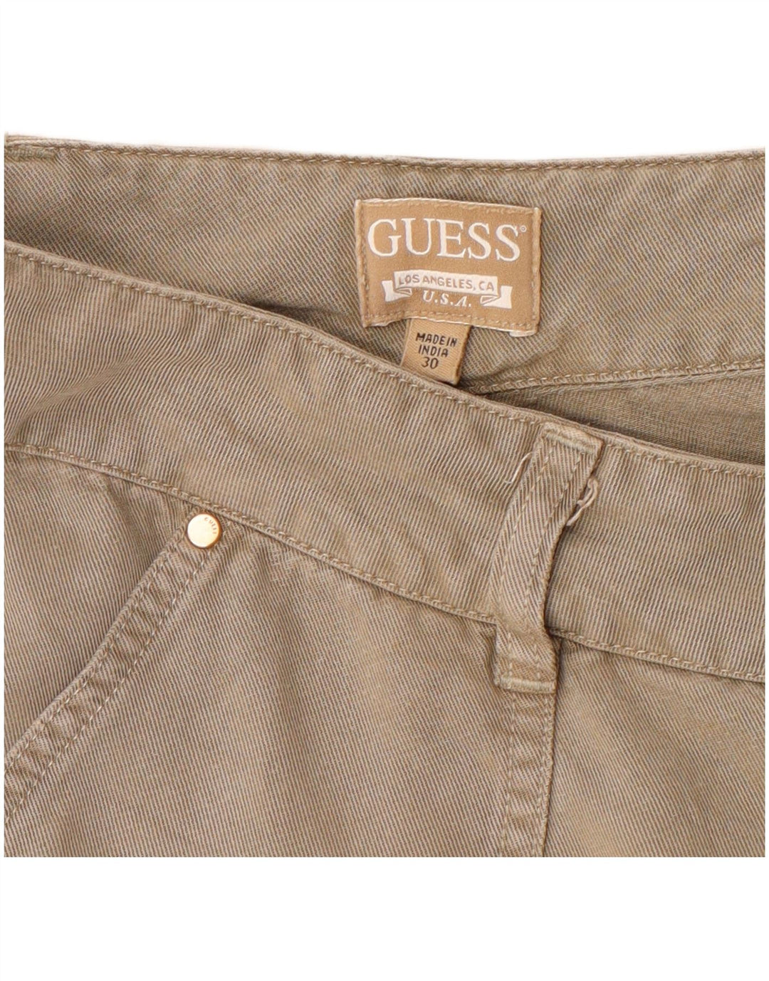 GUESS Womens Joggers Cargo Trousers W30 L28  Beige Lyocell