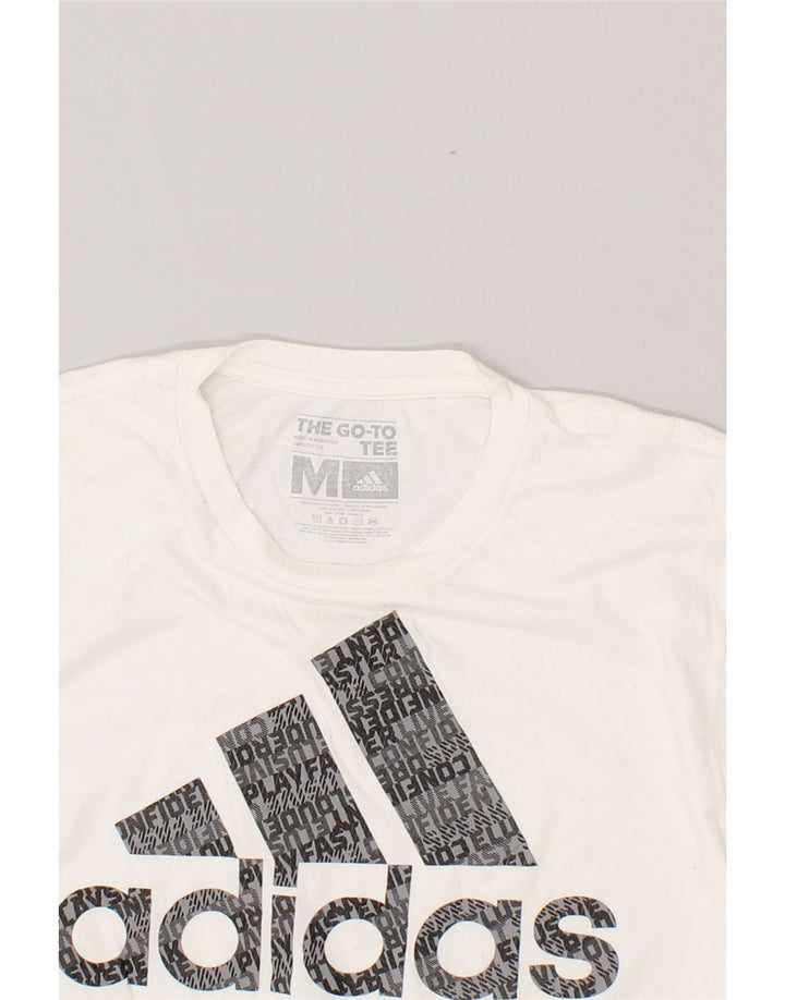 ADIDAS Mens Graphic T-Shirt Top Medium White | Vintage Adidas | Thrift | Second-Hand Adidas | Used Clothing | Messina Hembry 