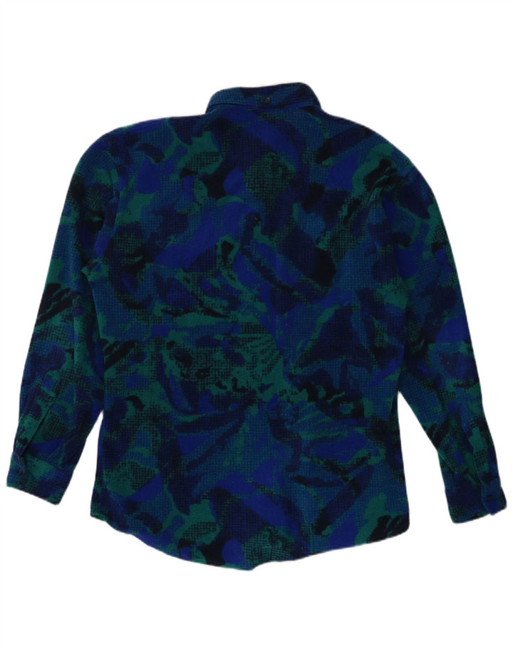 Fila Herren-Fleecehemd mit abstraktem Muster, IT 46, klein, Blau