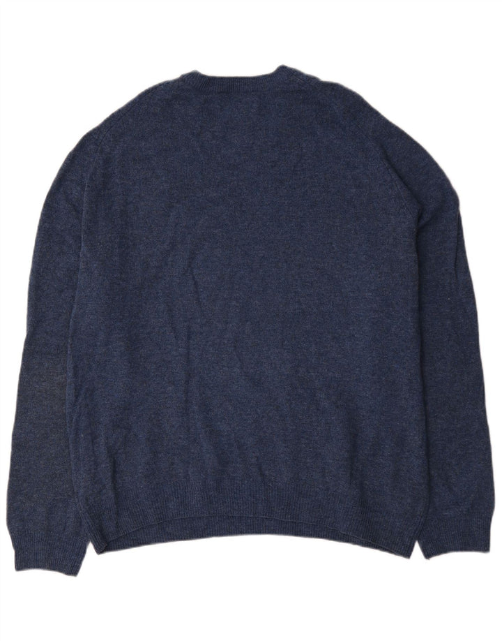 Marks & Spencer Herren-Pullover mit Rundhalsausschnitt, 2XL, Marineblau meliert