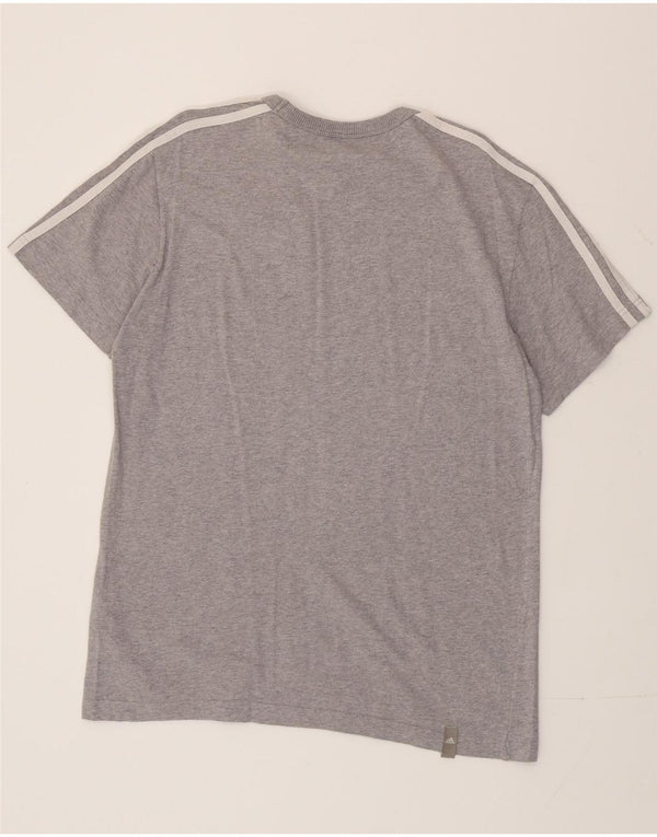 Adidas Herren Grafik T-Shirt Top UK 42/44 Große graue Baumwolle