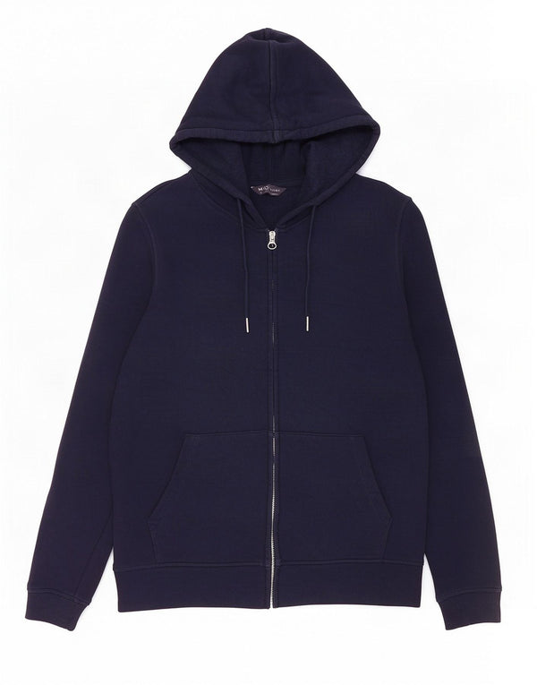 Marks & Spencer Damen-Kapuzenpullover mit Reißverschluss, UK 12, mittelmarineblau, Baumwolle
