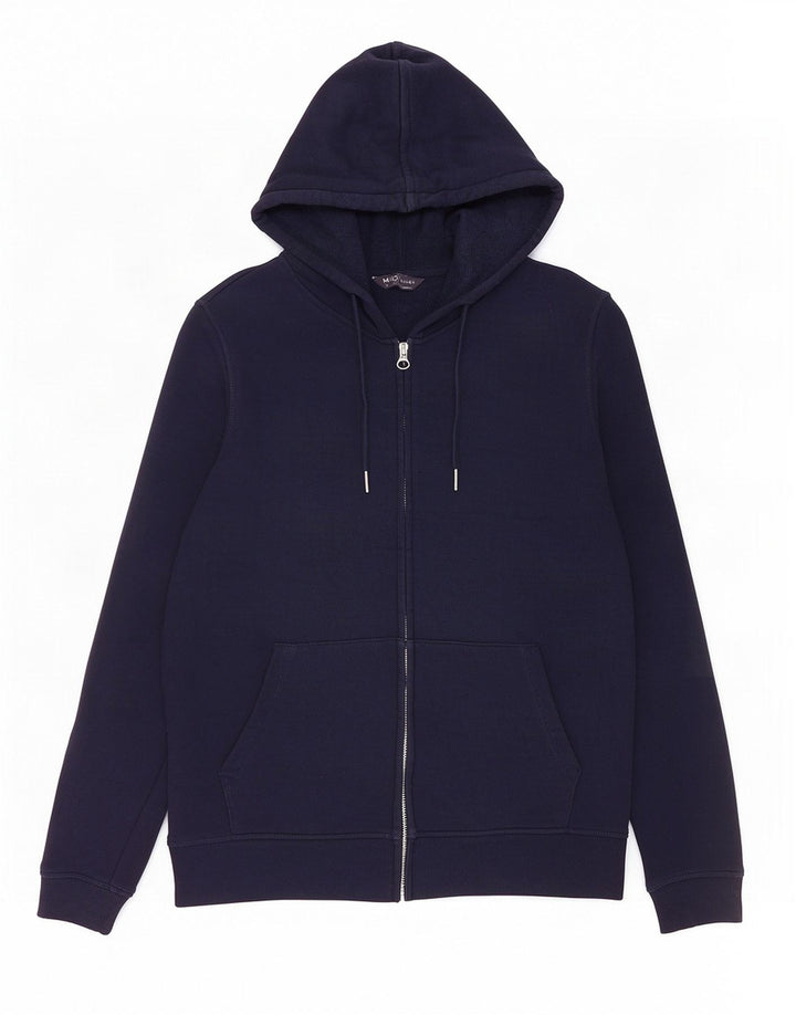 Marks & Spencer Damen-Kapuzenpullover mit Reißverschluss, UK 12, mittelmarineblau, Baumwolle