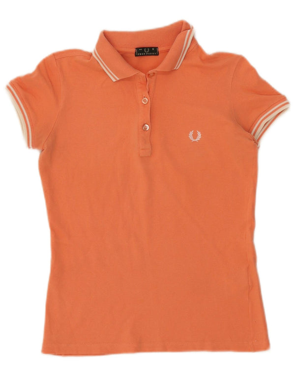 Fred Perry Damen Poloshirt UK 10 Small Orange Baumwolle
