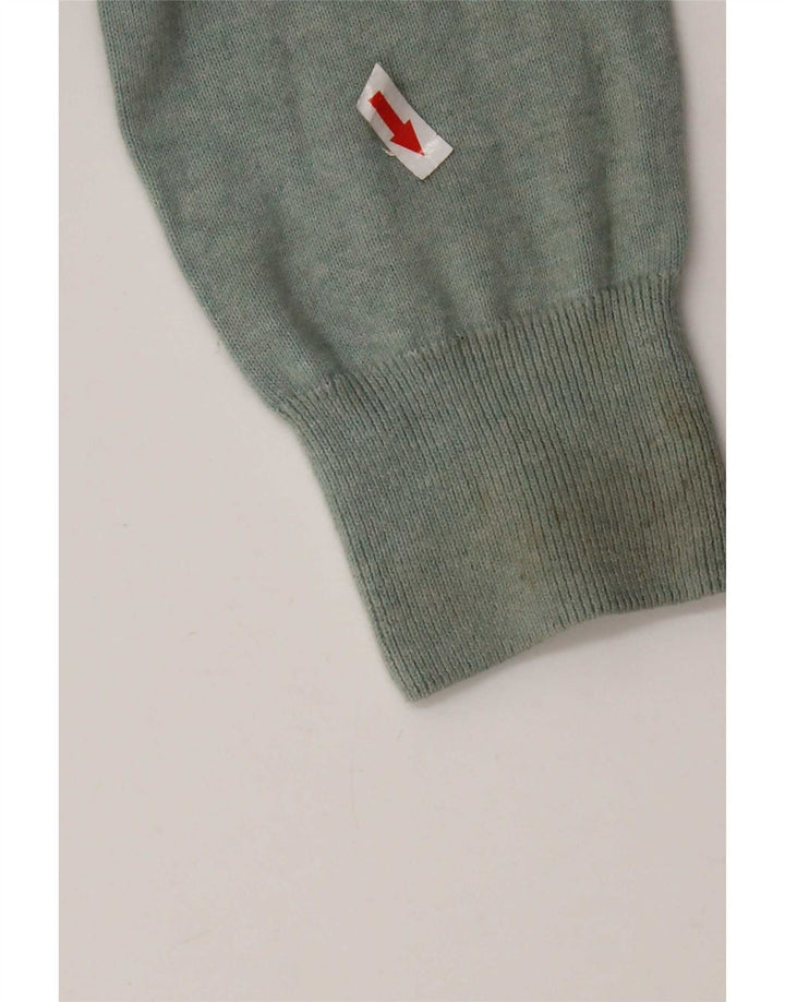 Marks & Spencer Herren-Pullover mit U-Boot-Ausschnitt, mittelgrüne Baumwolle