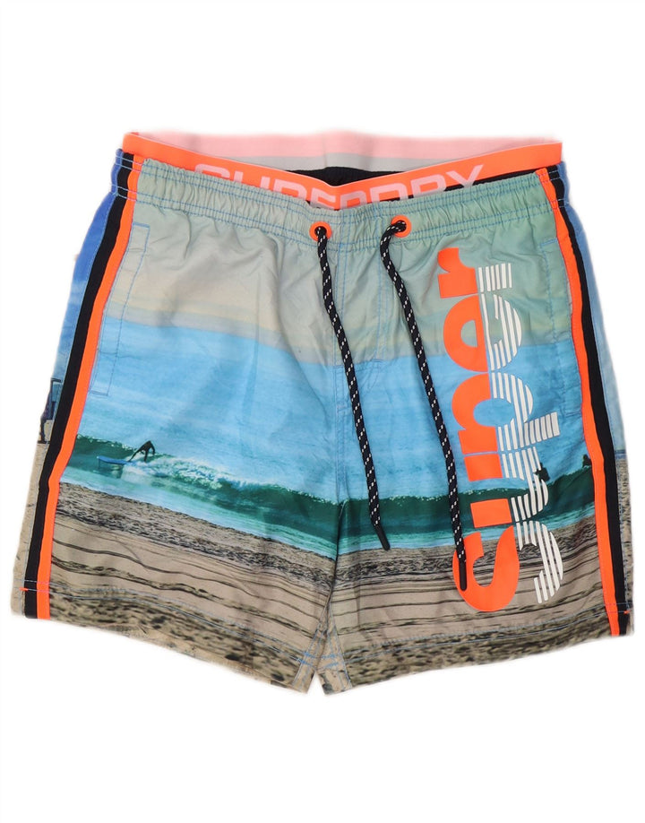Superdry Herren-Badeshorts mit grafischem und abstraktem Muster, mittelgroß, mehrfarbig