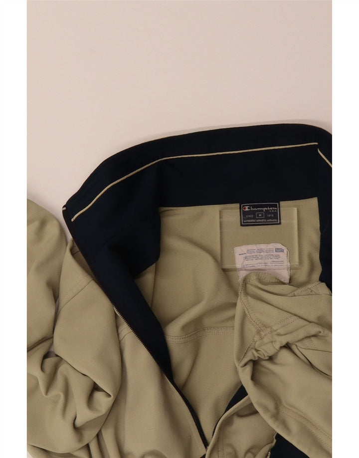 CHAMPION Mens Tracksuit Top Jacket Medium Green Polyester