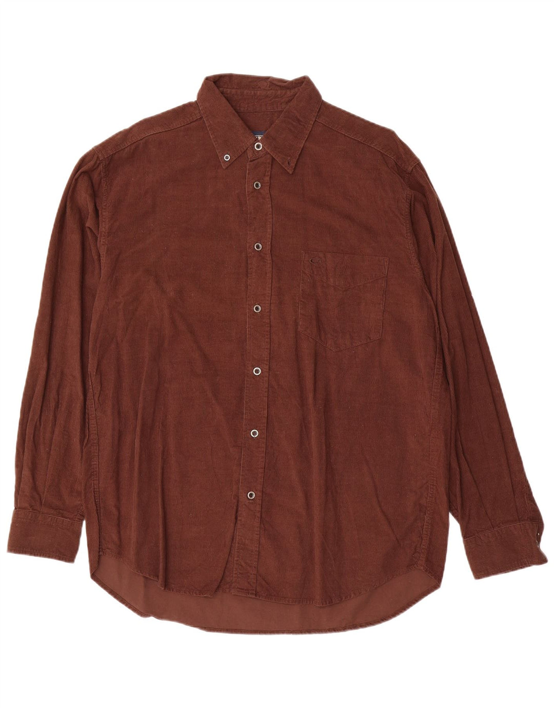Carrera Mens Corduroy Shirt Large Brown Cotton