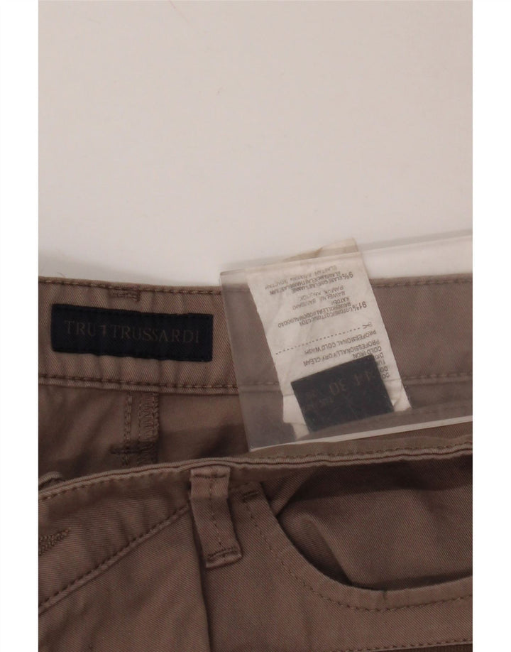 TRUSSARDI Damen Slim Freizeithose W28 L30 Graue Baumwolle