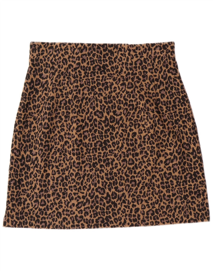 Marks & Spencer Damen Minirock UK 12 Medium W30 Braun Leopard