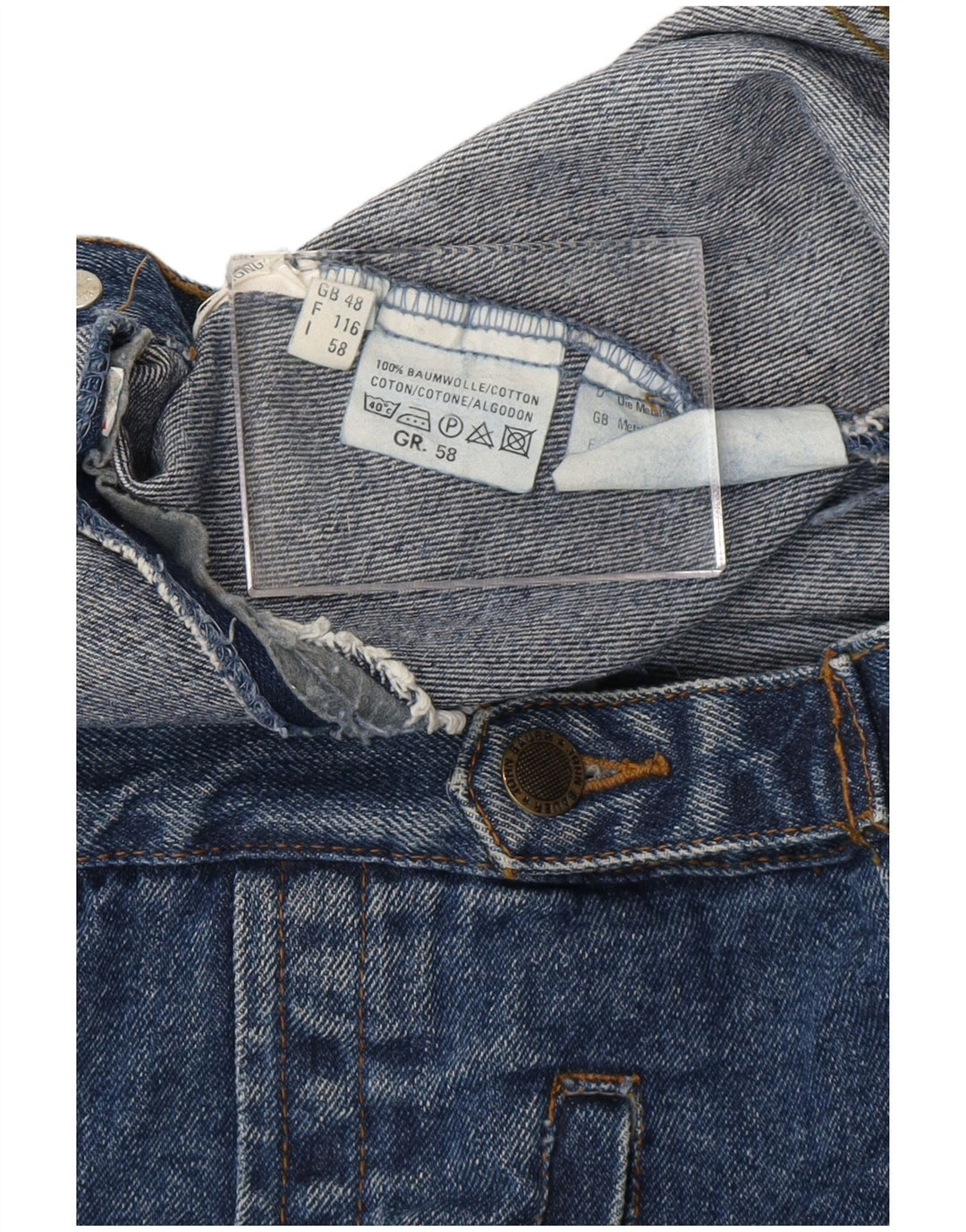 JOHN BAUER Herren Jeansjacke UK 48 4XL Blaue Baumwolle