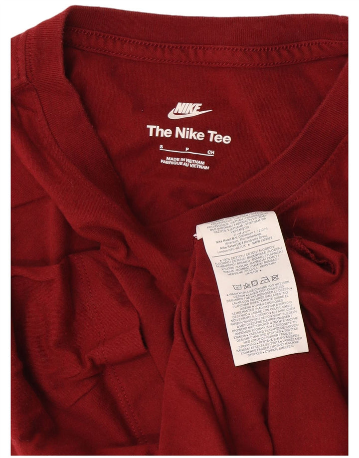 Nike Herren T-Shirt Top Small Burgund Baumwolle