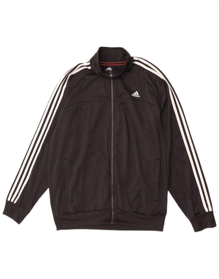 Adidas Herren Climalite Trainingsanzug Top Jacke UK 44/46 Large Schwarz Polyester