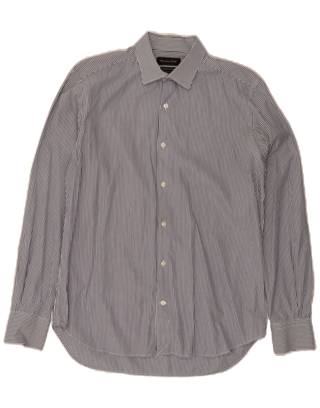 MASSIMO DUTTI Mens Shirt Size 39 15 1/2 Medium Navy Blue Pinstripe Classic Vintage Massimo Dutti and Second-Hand Massimo Dutti from Messina Hembry 