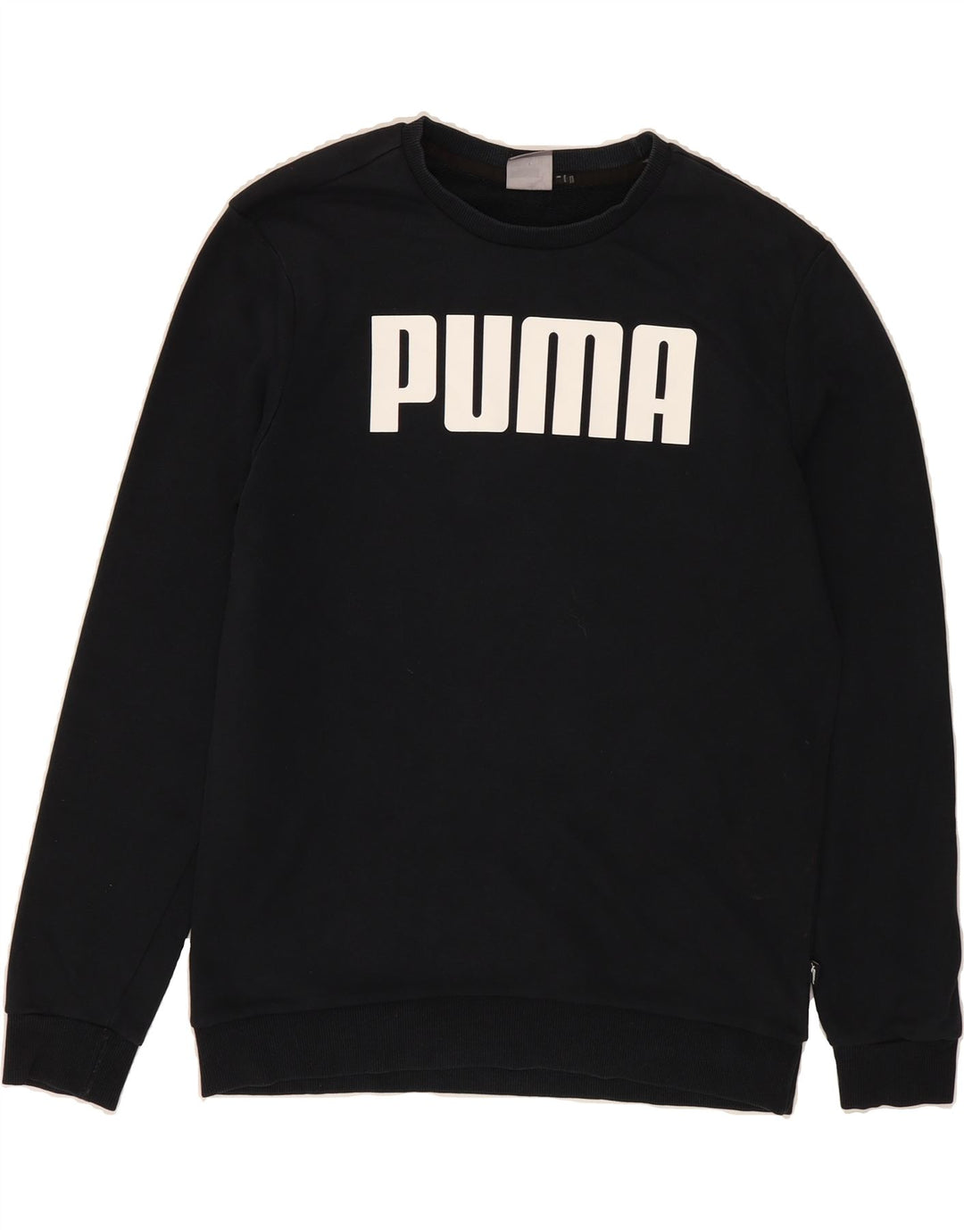 PUMA Mens Graphic Sweatshirt Jumper Medium Black Polyester Vintage Puma and Second-Hand Puma from Messina Hembry 