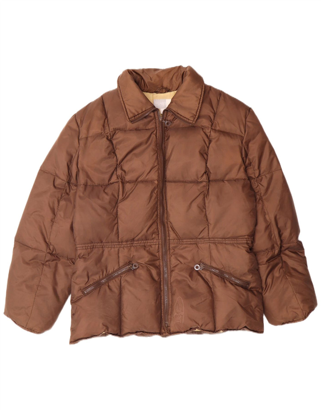 ESPRIT Damen Wattierte Jacke UK 16 Large Braunes Nylon