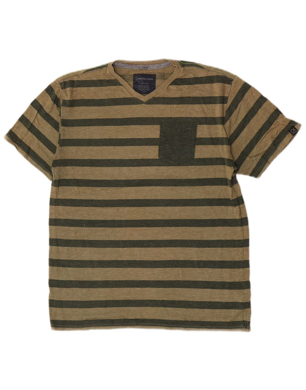 Calvin Klein Jeans T-Shirt für Jungen, 14–15 Jahre, Größe L, grün gestreift