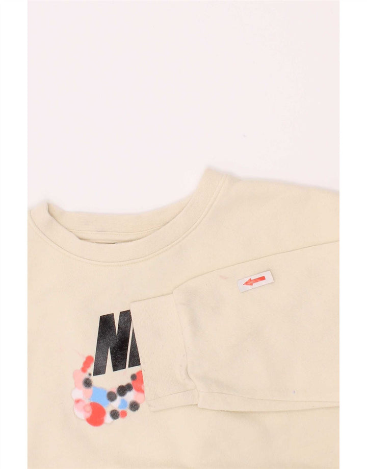 Nike Mädchen-Sweatshirt mit Grafik, 5–6 Jahre, mittelbeige Baumwolle