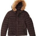 Superdry Damen-Jacke mit Kapuze, gepolstert, UK 10, Größe S, schwarzes Nylon