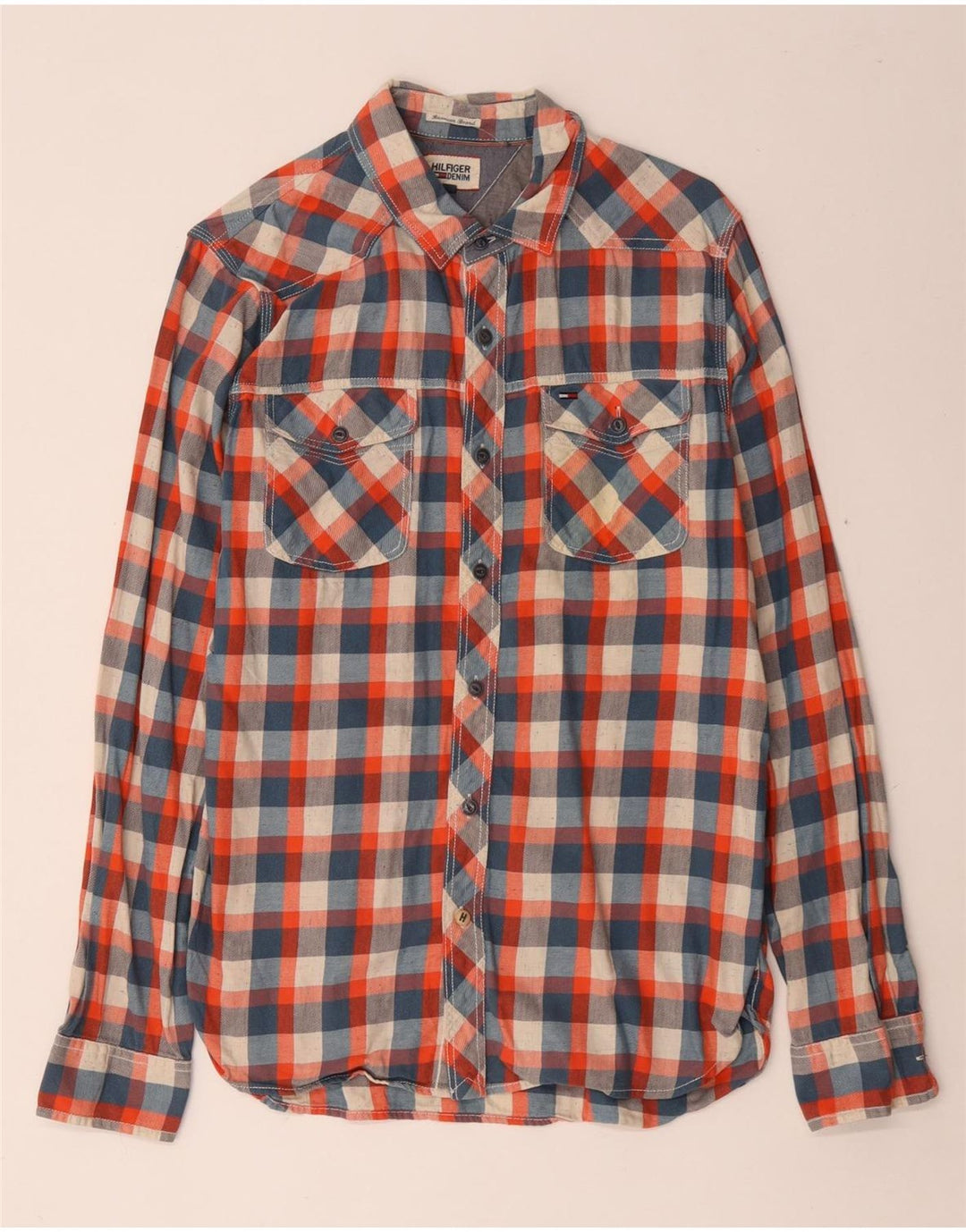 Tommy Hilfiger Herrenhemd, mittelgroß, mehrfarbig, kariert, Baumwolle