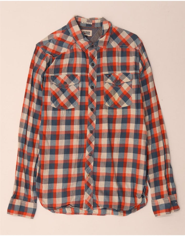 Tommy Hilfiger Herrenhemd, mittelgroß, mehrfarbig, kariert, Baumwolle