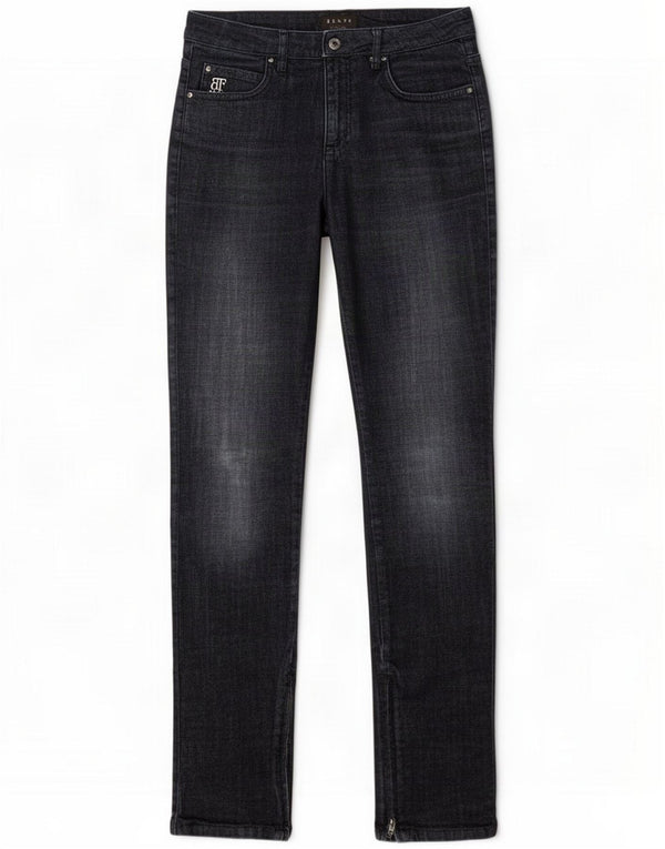 Belfe Damen Slim Jeans UK 8 Small W27 L31 Marineblau Baumwolle
