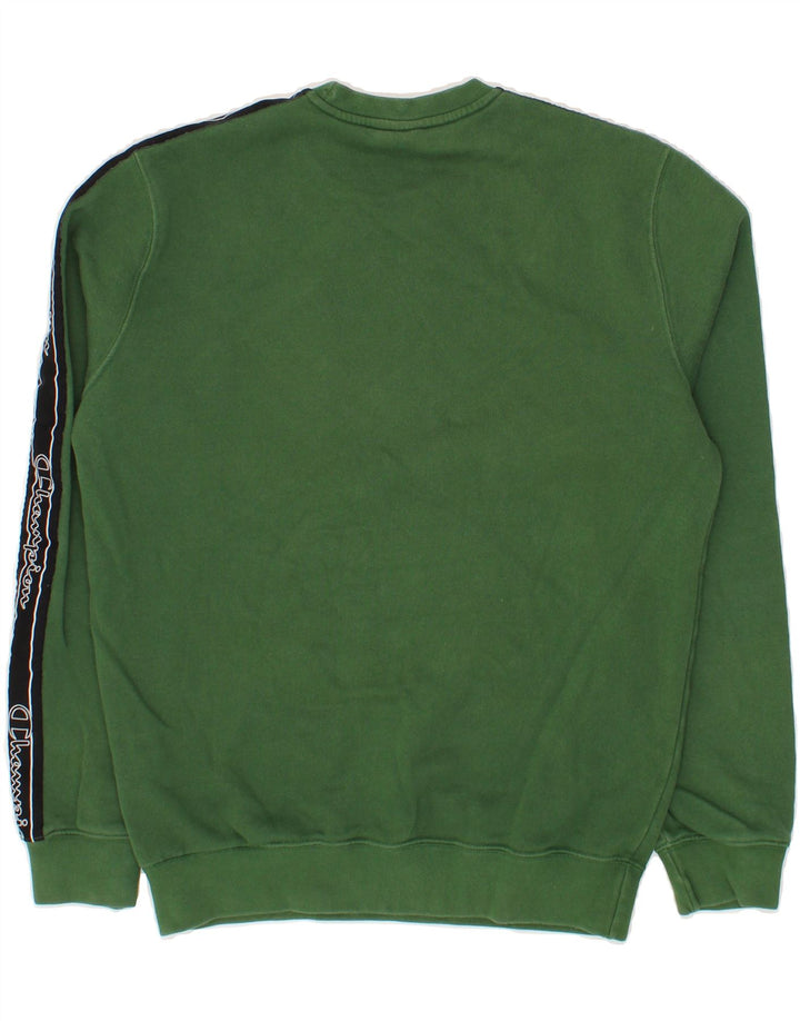 CHAMPION Mens Graphic Sweatshirt Jumper Medium Green Cotton Vintage Champion and Second-Hand Champion from Messina Hembry 