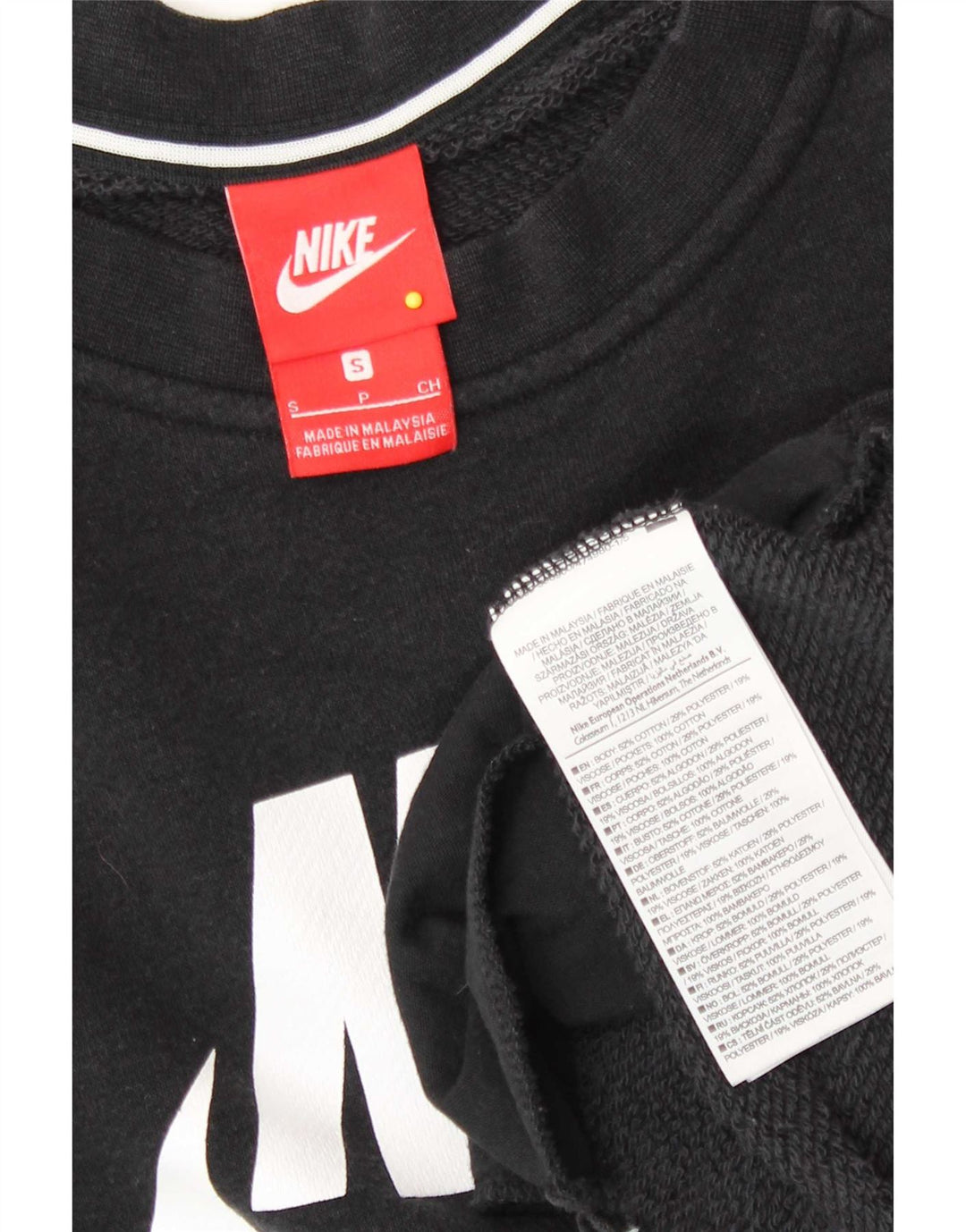 Nike Damen-Sweatshirt mit grafischem Print, Gr. 10, Größe S, Schwarz, Baumwolle