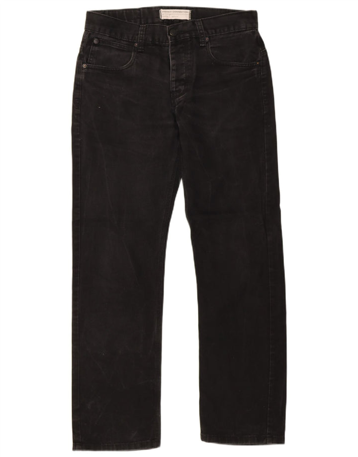French Connection Herren-Jeans, normale Passform, gerade Passform, W32, L32, schwarze Baumwolle