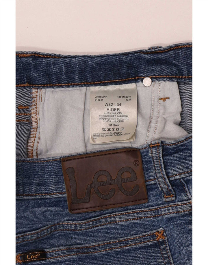 Lee Herren Rider Distressed Slim Jeans W32 L31 Blaue Baumwolle