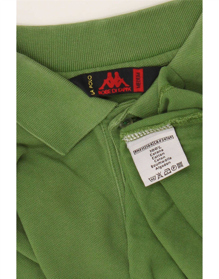 Kappa Herren-Langarm-Poloshirt mit normaler Passform, mittelgrüne Baumwolle