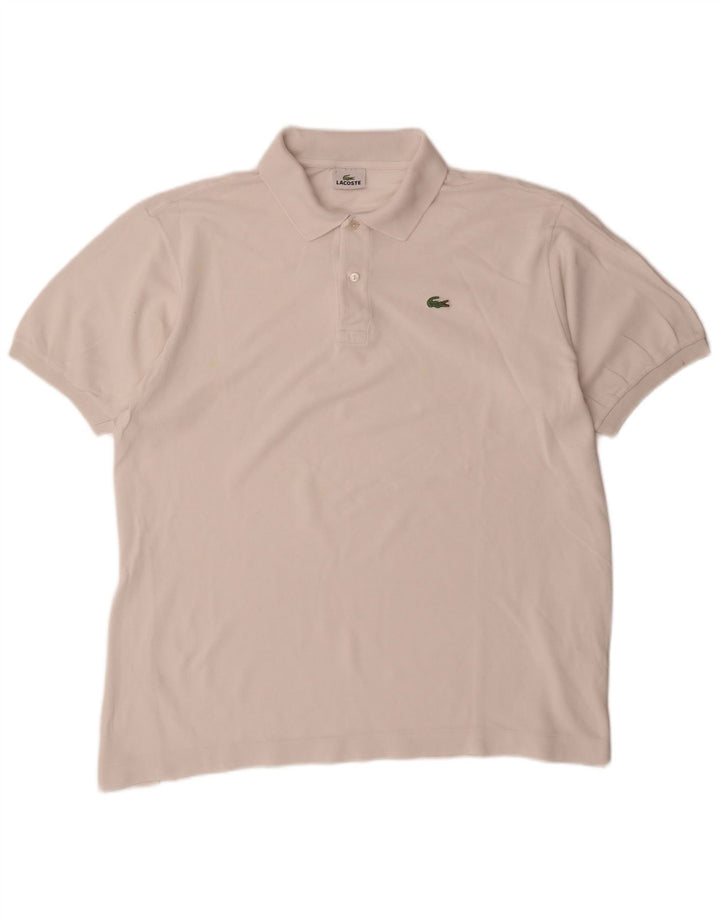 Lacoste Herren-Poloshirt, Größe 7 2XL, weiße Baumwolle