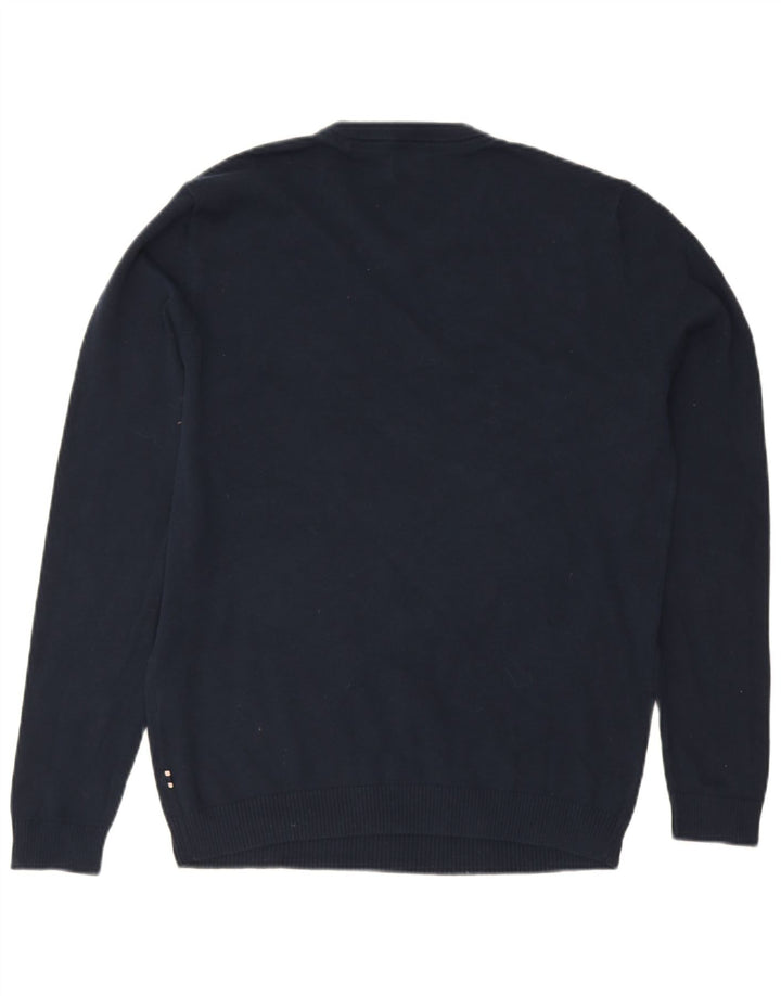 Jack & Jones Herren-Pullover mit V-Ausschnitt, Größe S, marineblaue Baumwolle