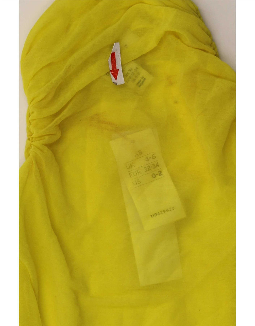 Topshop Damen One Shoulder See Through Top UK 4/6 XS Gelb Polyester