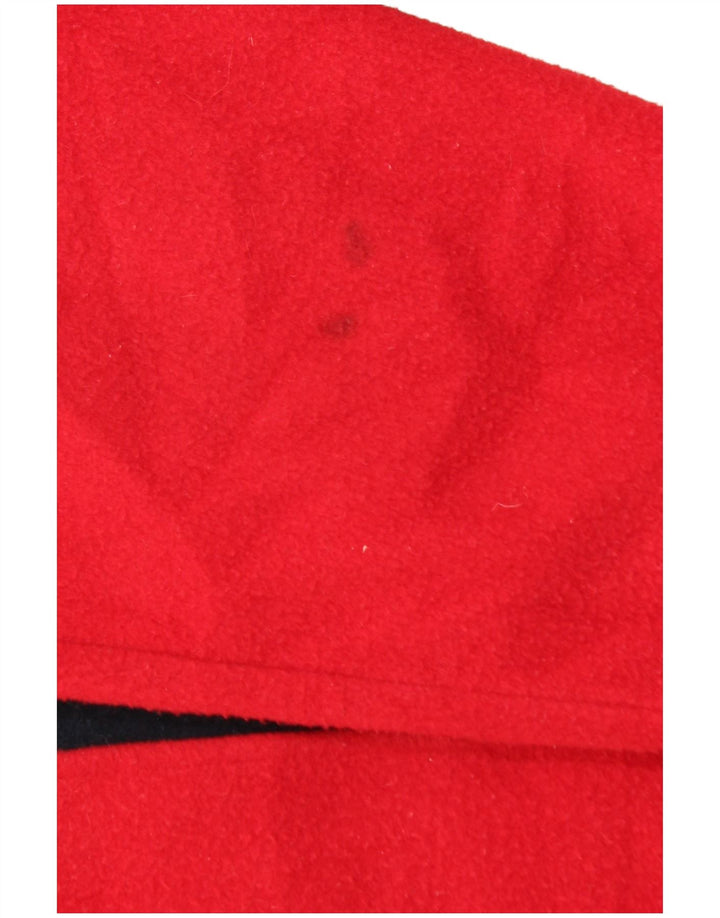 INVICTA Herren-Fleecepullover mit grafischem Reißverschluss und Kragen, Größe S, Rot, Farbblock