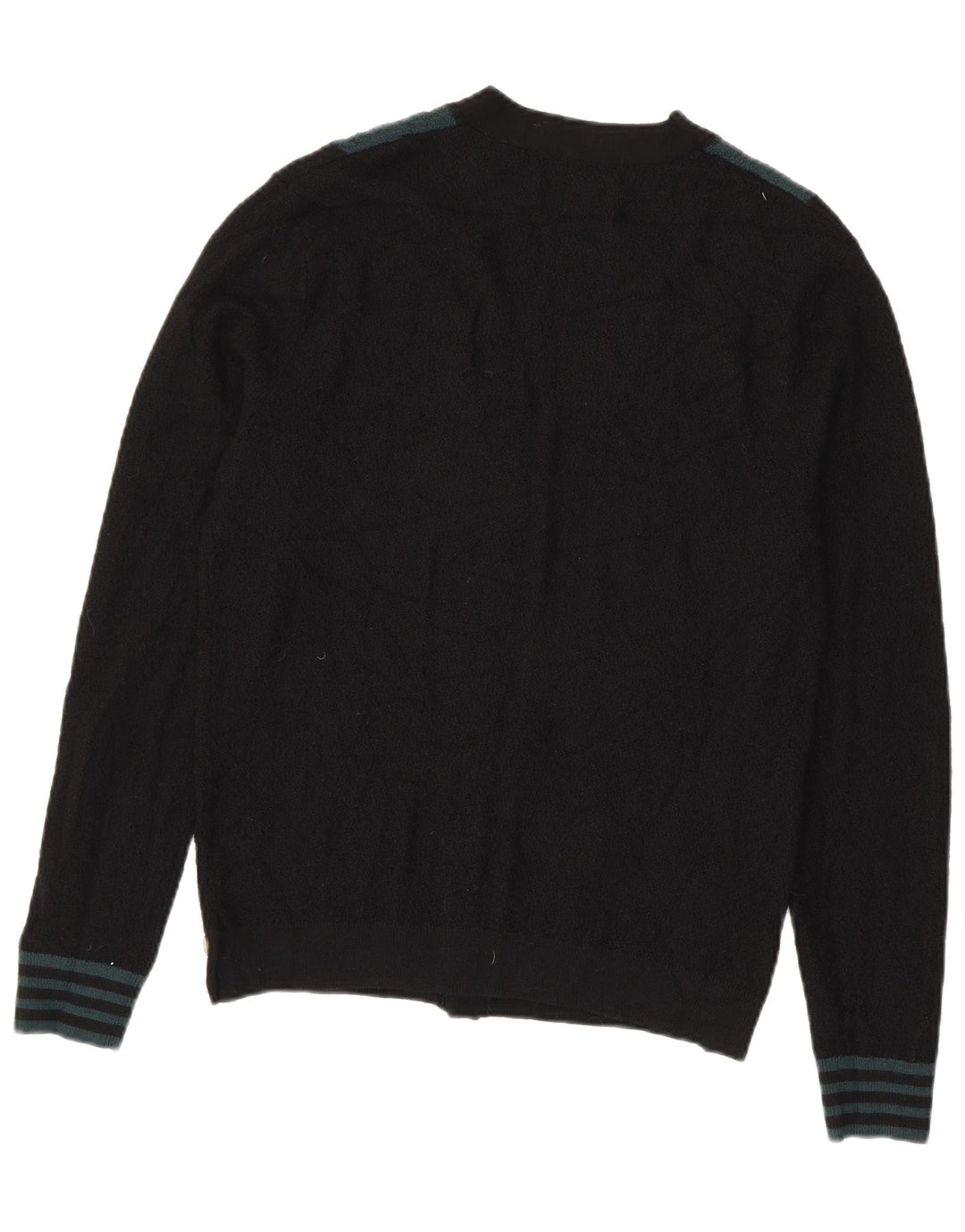 Penguin Herren-Strickjacke, Mittelschwarz, Farbblock-Merinowolle