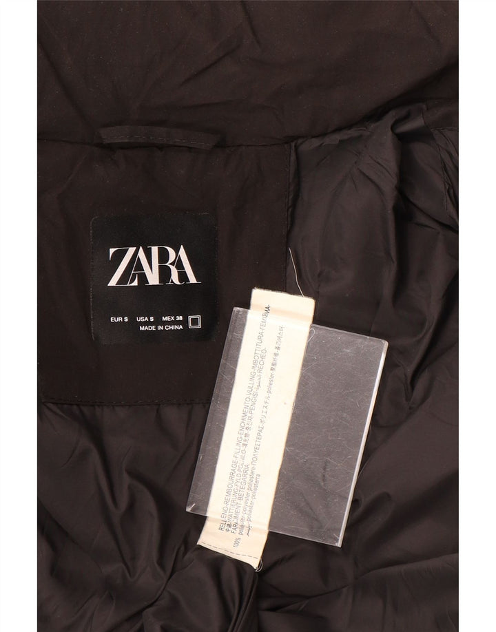Zara Herren-Jacke mit Kapuze, gepolstert, Größe 36, Größe S, Schwarz, Polyester