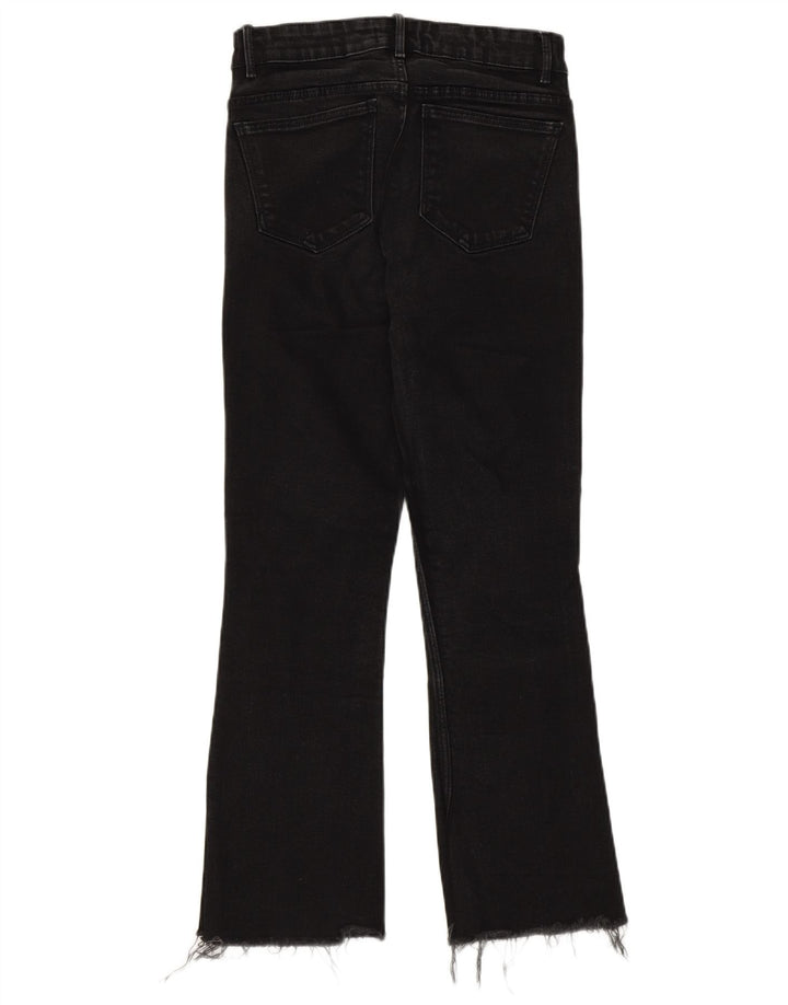 Zara Damen Bootcut Jeans EU 38 Small W28 L25 Schwarze Baumwolle