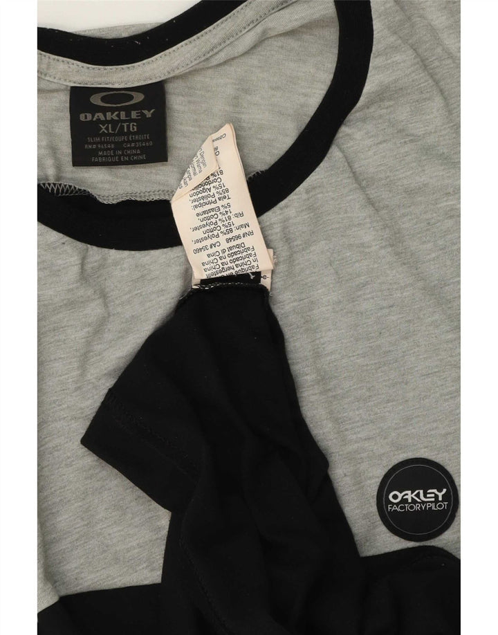 Oakley Herren T-Shirt Top XL Schwarz Colourblock Polyester