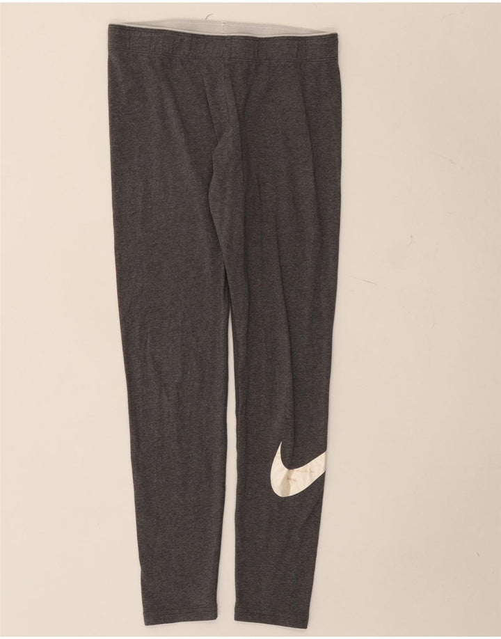 Nike Womens Graphic Leggings UK 12 Mittelgrau gefleckte Baumwolle