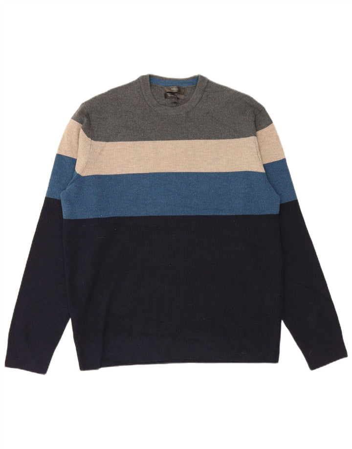 Marks & Spencer Herren-Pullover mit Rundhalsausschnitt, Größe L, mehrfarbig