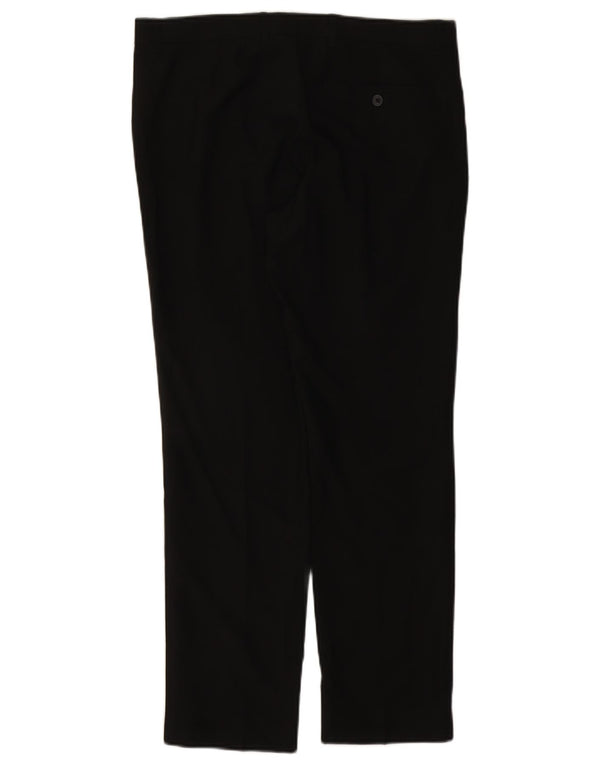 Marks & Spencer Mens Straight Chino Trousers W34 L29 Black Polyester
