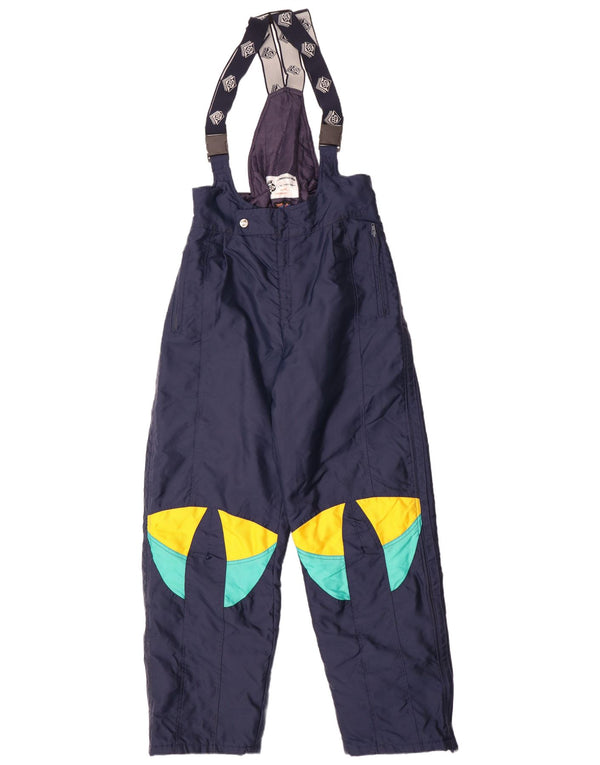 Vintage Herren Latzhose Skihose XL Marineblau Colourblock Polyamid